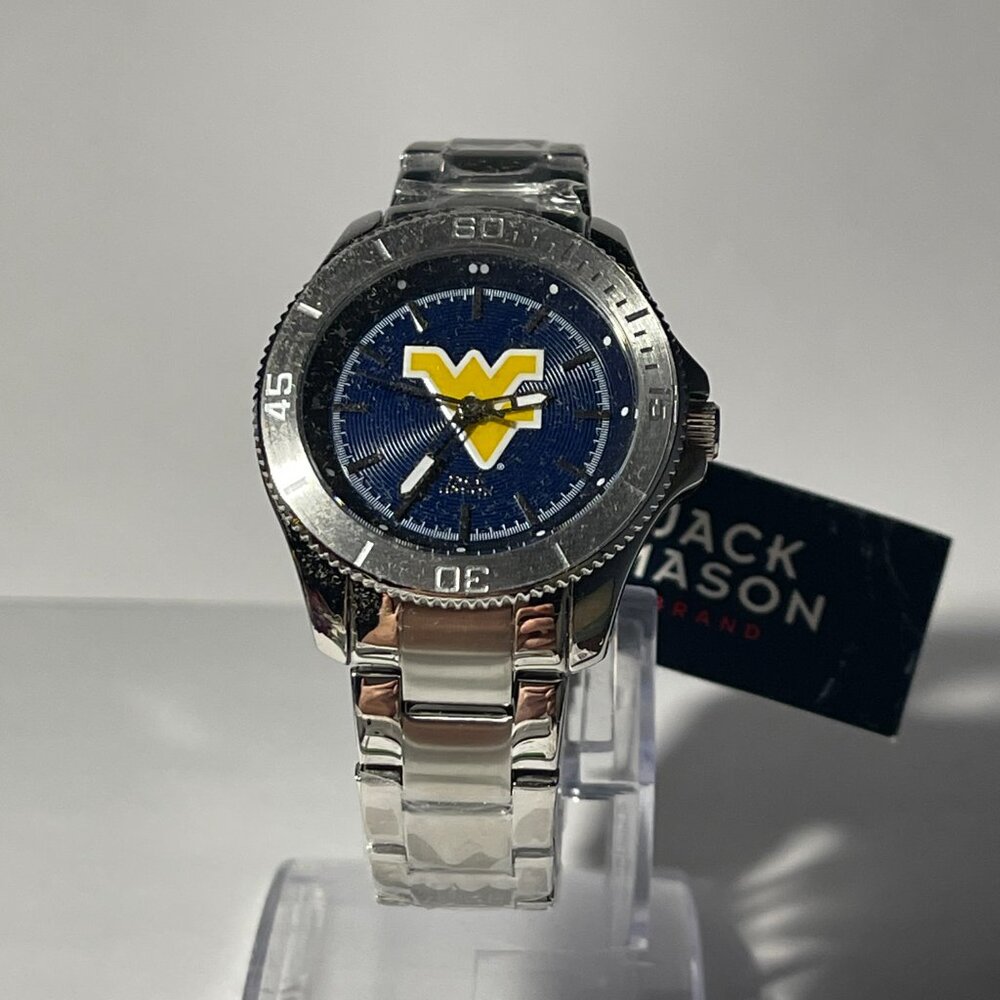 West Virginia Mountaineers OFFICIAL NCAA Stainless-Steel Watch by Jack Mason NEW